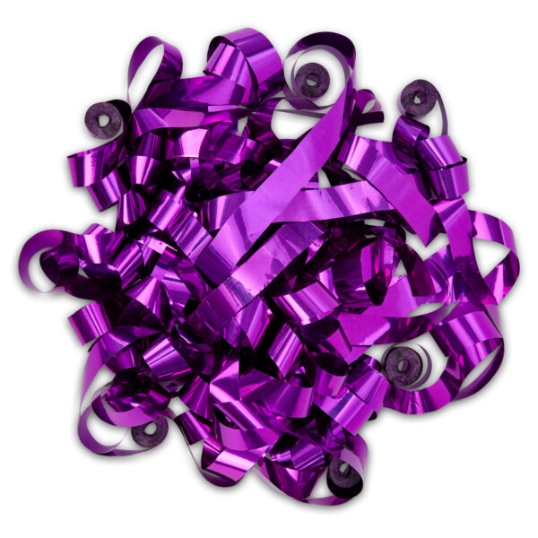 Purple metallic foil streamers, 20-pack