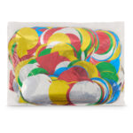 multicolor flameproof metallic round confetti