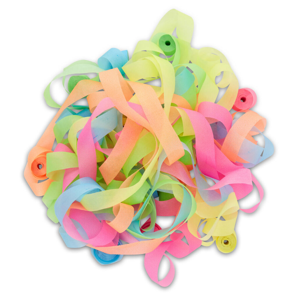 Vibrant Multicolor Flameproof UV Paper Streamers 10m x 2cm