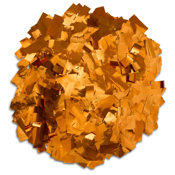 Rectangle Orange Metallic Confetti – Premium Mylar Slow-Falling 1lb Loose Pack
