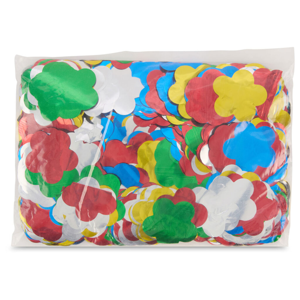 elegant multicolor flameproof metallic flower confetti