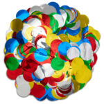 multicolor flameproof metallic round confetti