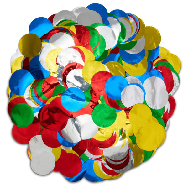 multicolor flameproof metallic round confetti