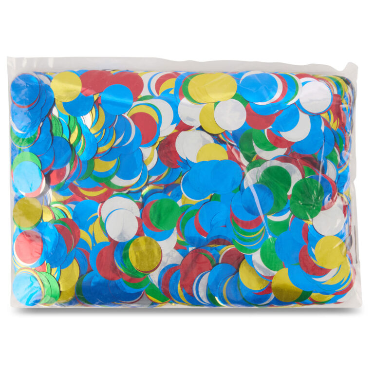 multicolor flameproof metallic round confetti