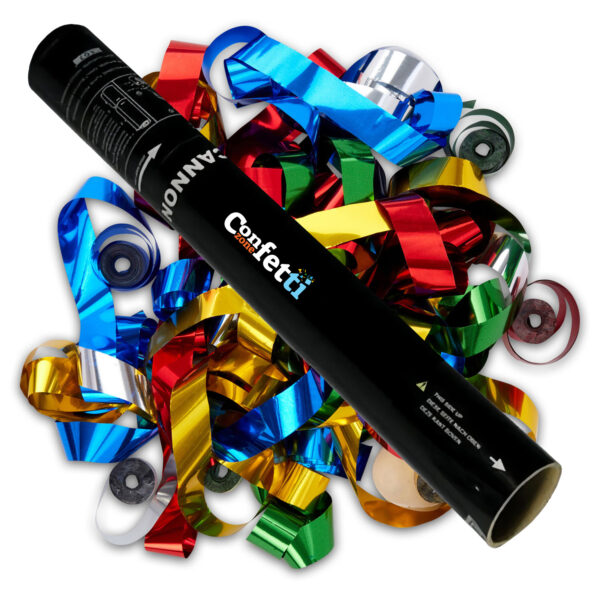 Multicolor Metallic Streamer Hand Confetti Cannon