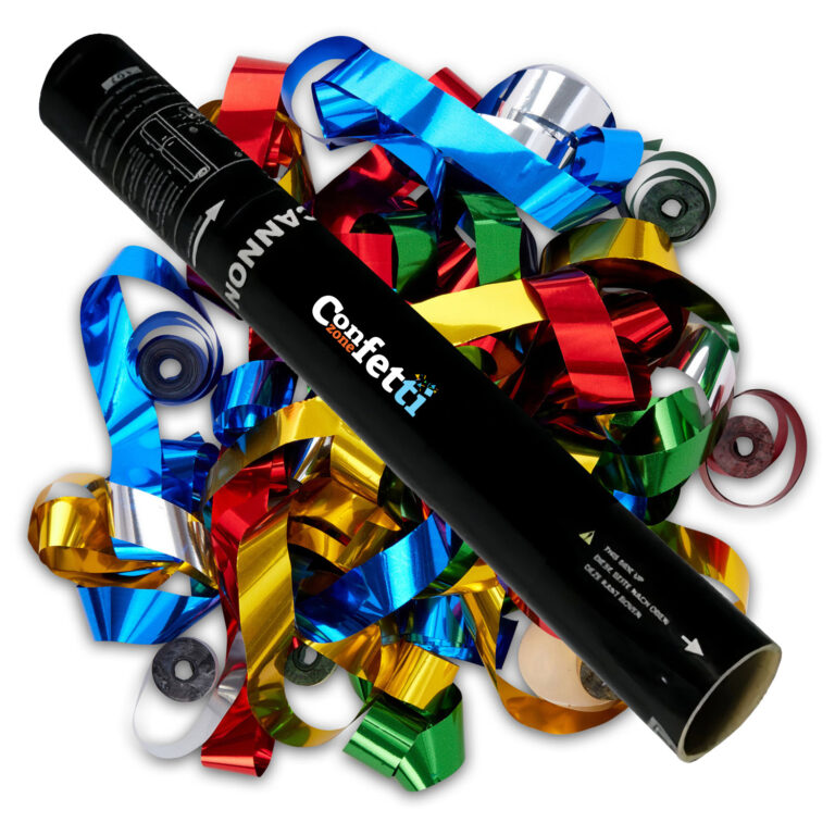 Multicolor Metallic Streamer Hand Confetti Cannon
