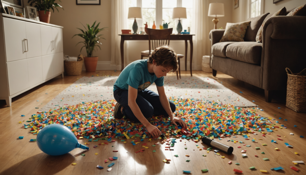 party poppers confetti