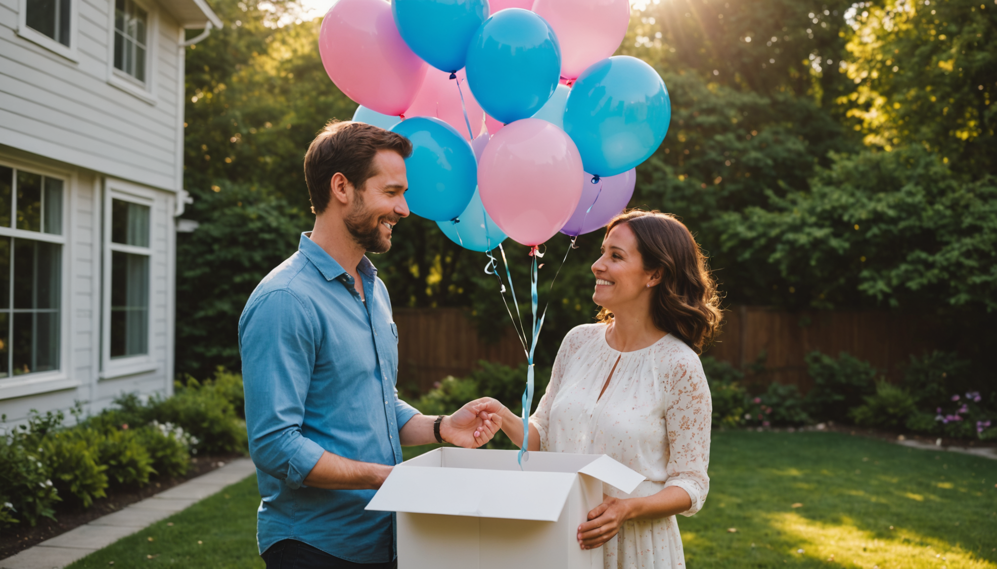 gender reveal balloon in box