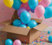 gender reveal balloon in box