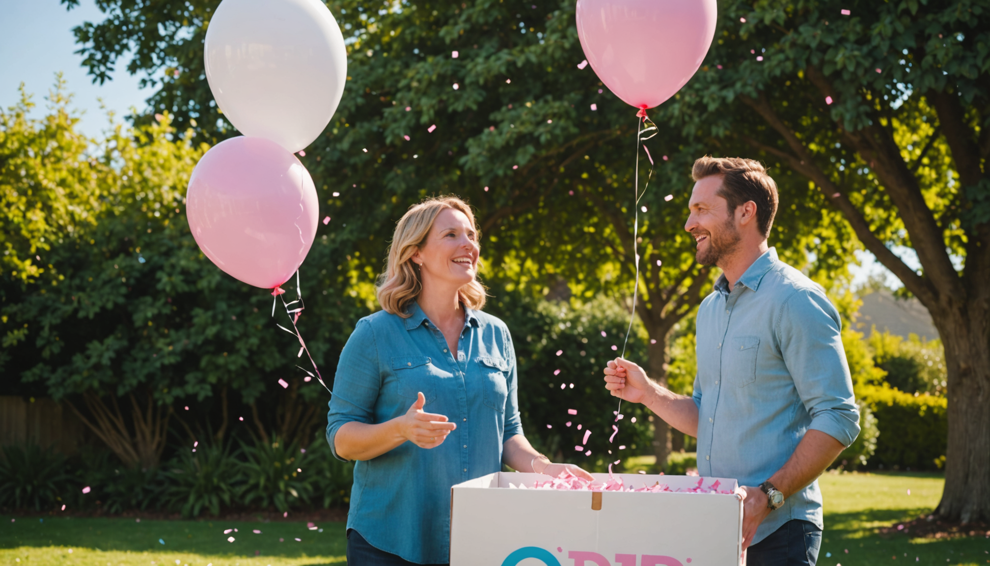 gender reveal balloon in box