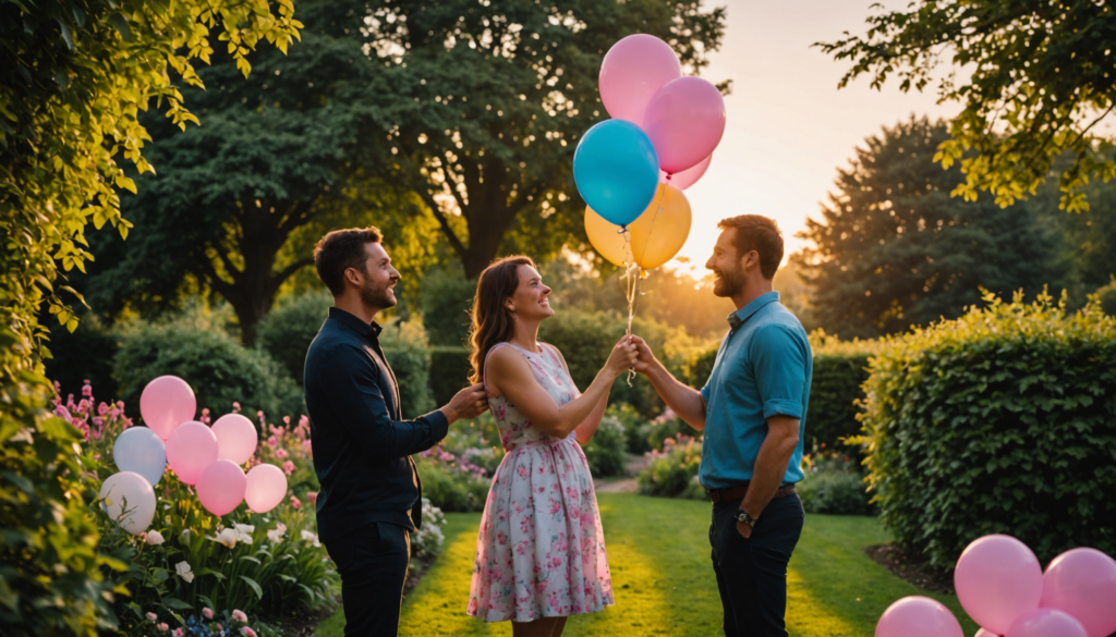 gender reveal balloon in box