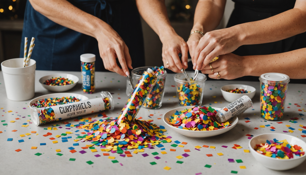 party poppers confetti