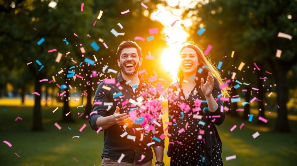 gender reveal confetti cannon
