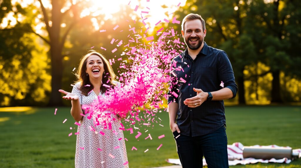 gender reveal confetti cannon