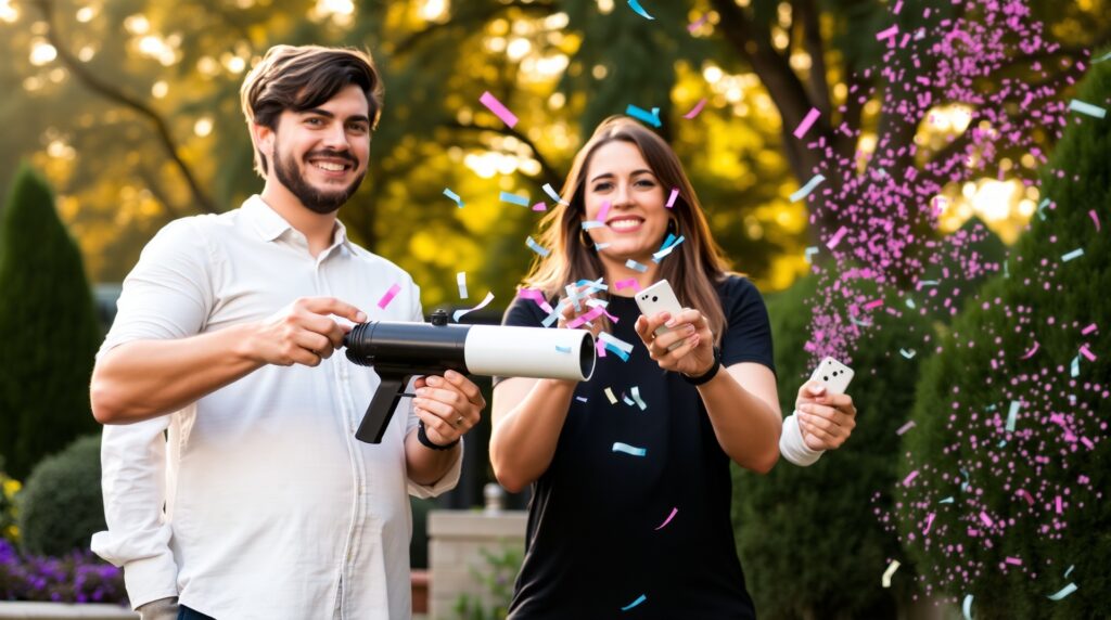 gender reveal confetti cannon