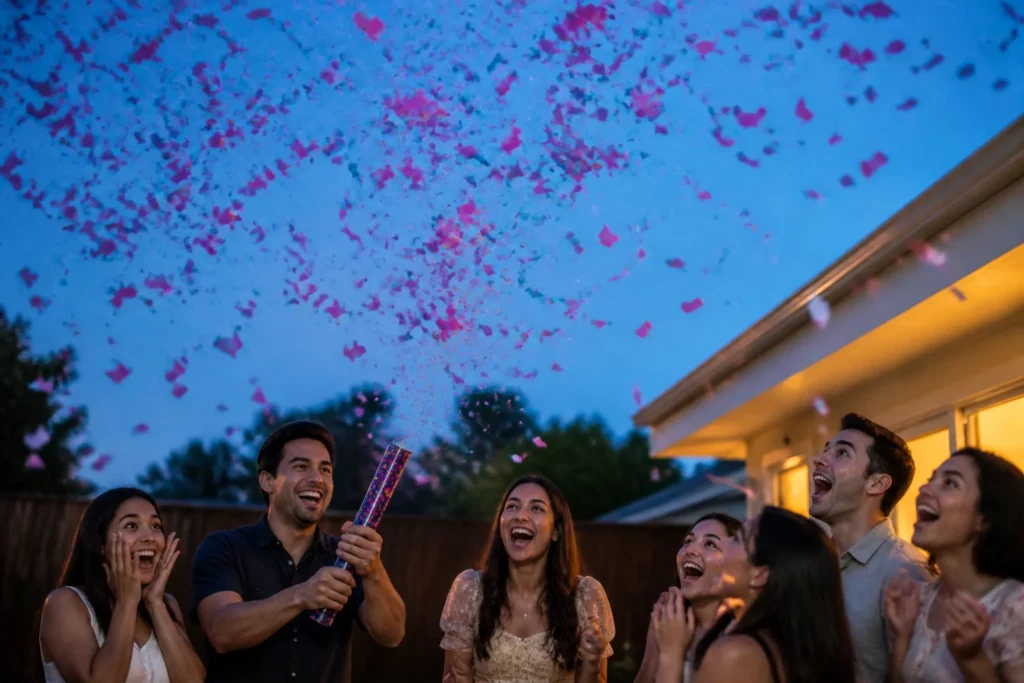 confetti cannon gender reveal