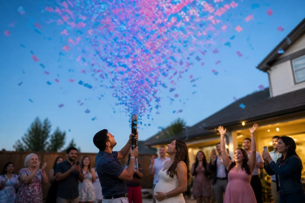confetti cannon gender reveal