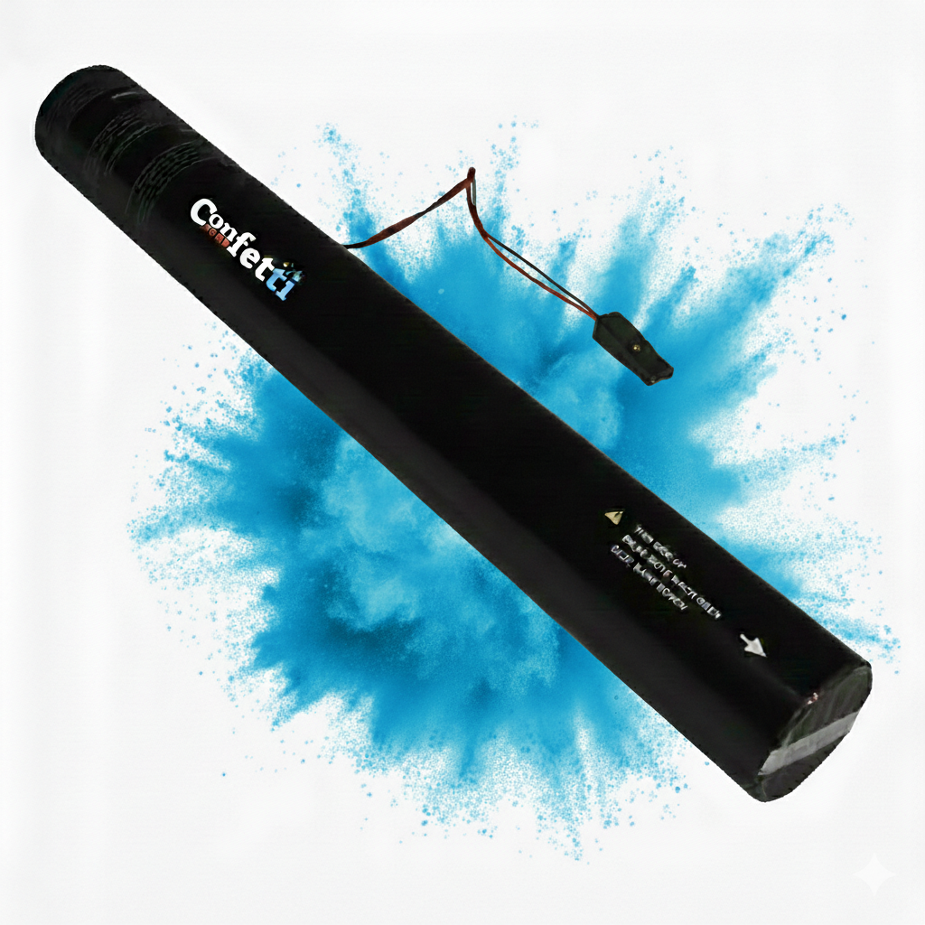 Blue Electric Powder Cannon 32 inch Celebration Popper and Cannon Blue Electric Powder Cannon 32 inch Celebration Popper and Cannon