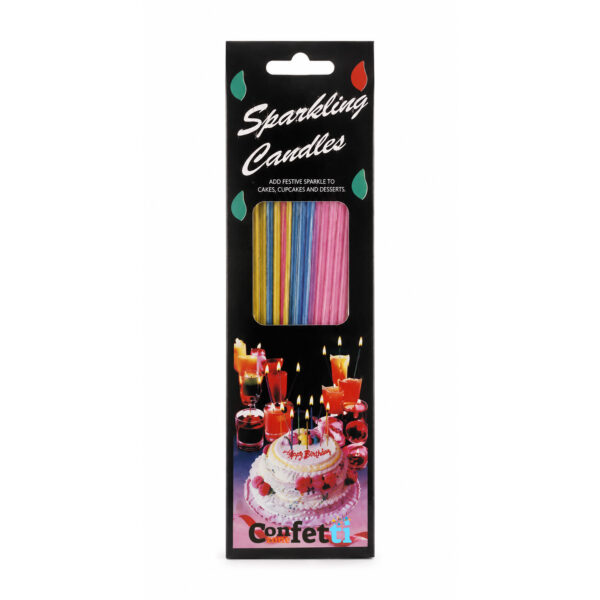 Long Thin Sparkler Birthday Candles 18 Pack Smokeless Cake Toppers